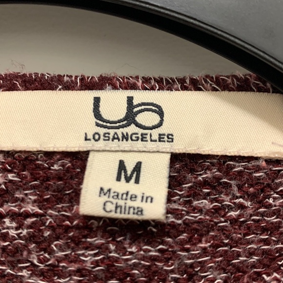 3/$15 Ya Los Angeles Cotton Blend Burgundy Draped Cardigan Size Medium - Picture 2 of 4